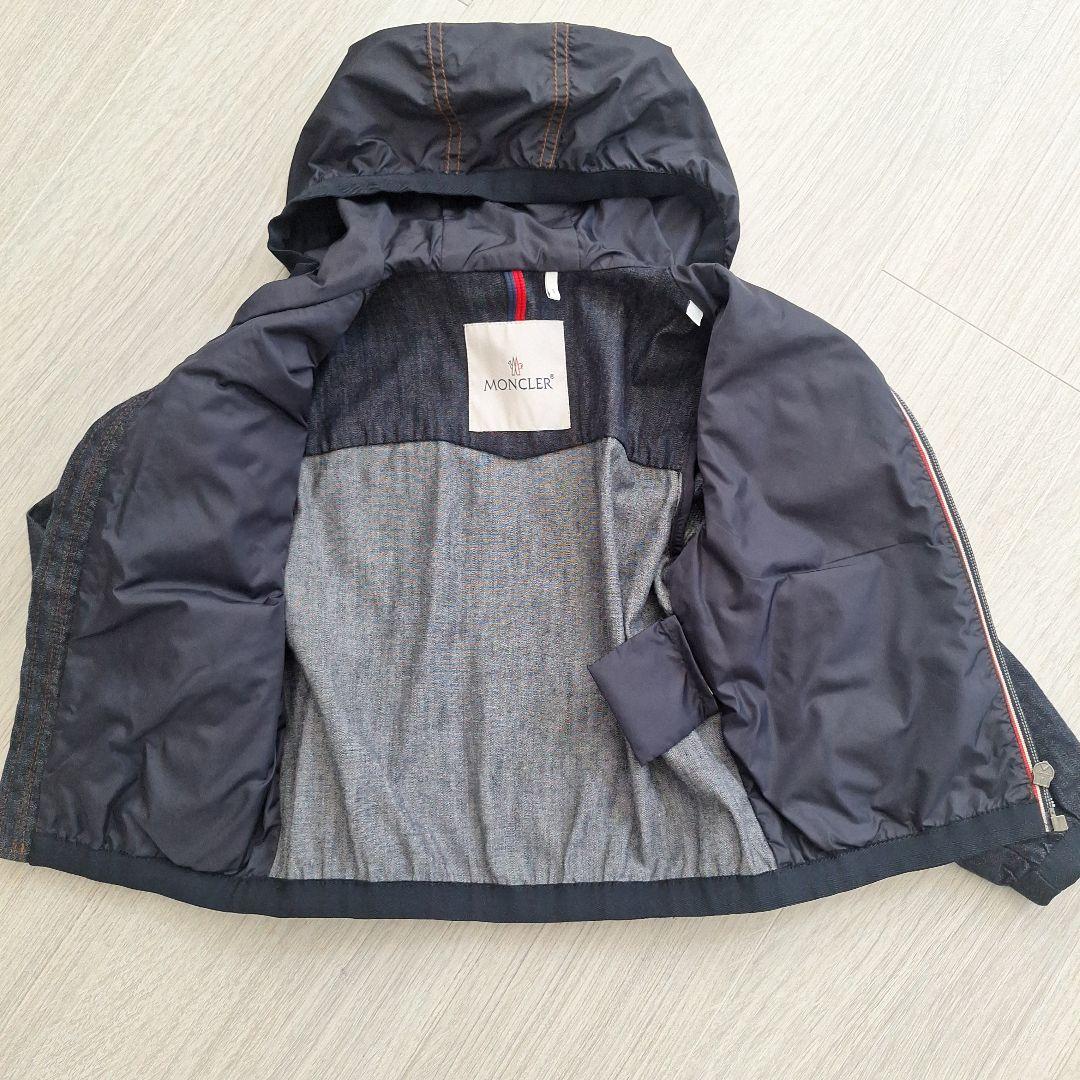 MONCLER フード付きダークデニムジャケット 4歳用