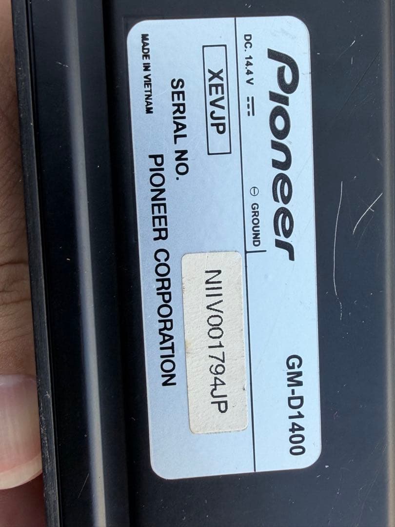 カロッツェリア Pioneer パワーアンプ アンプ GM-D1400 動作OK