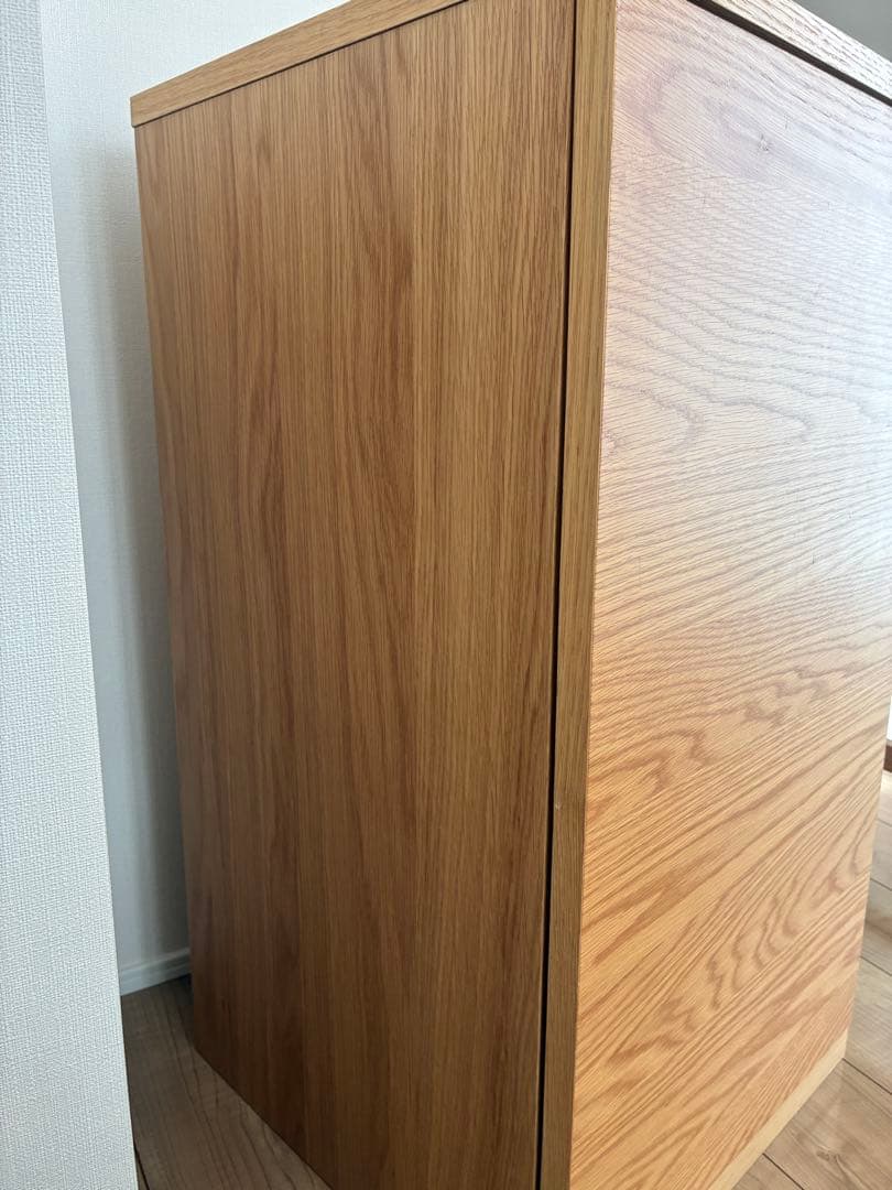 無印/木製キャビネットスリム/オーク/44x44x83cm