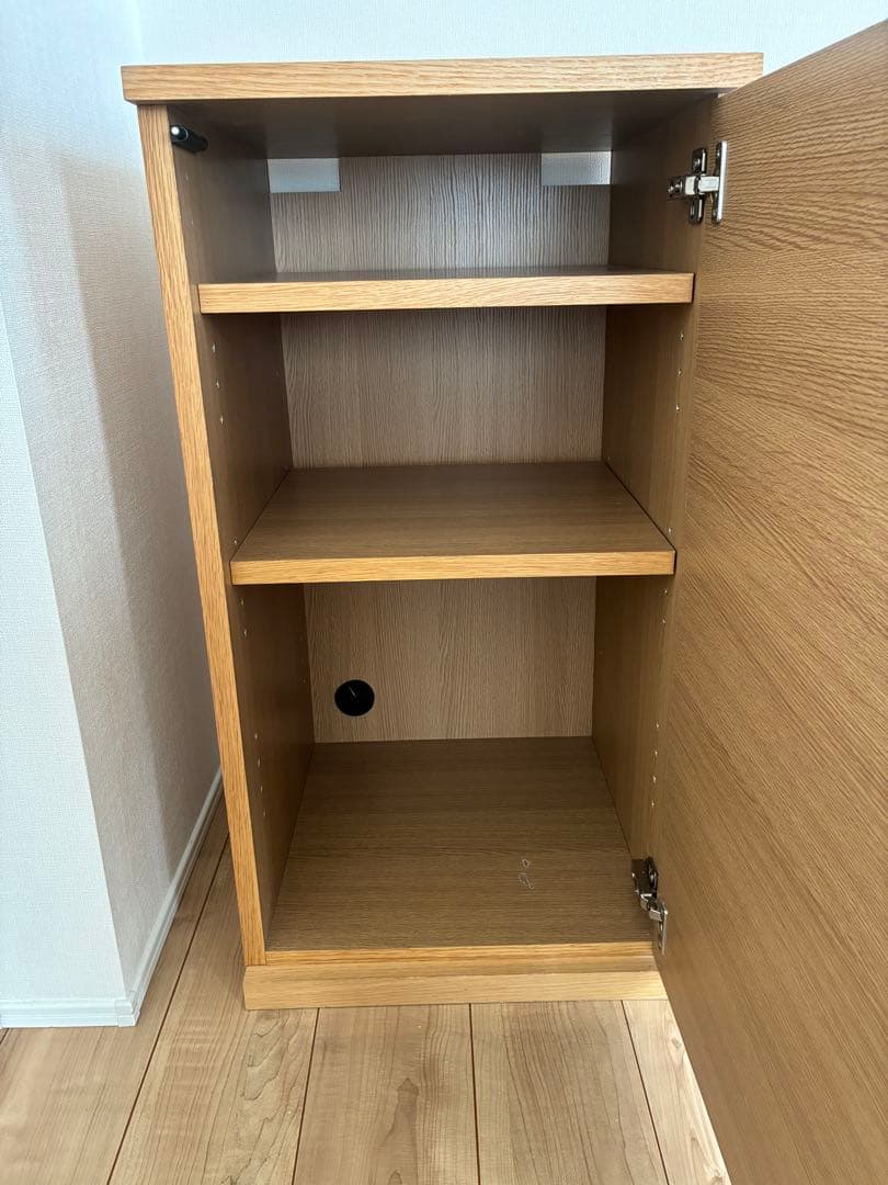 無印/木製キャビネットスリム/オーク/44x44x83cm