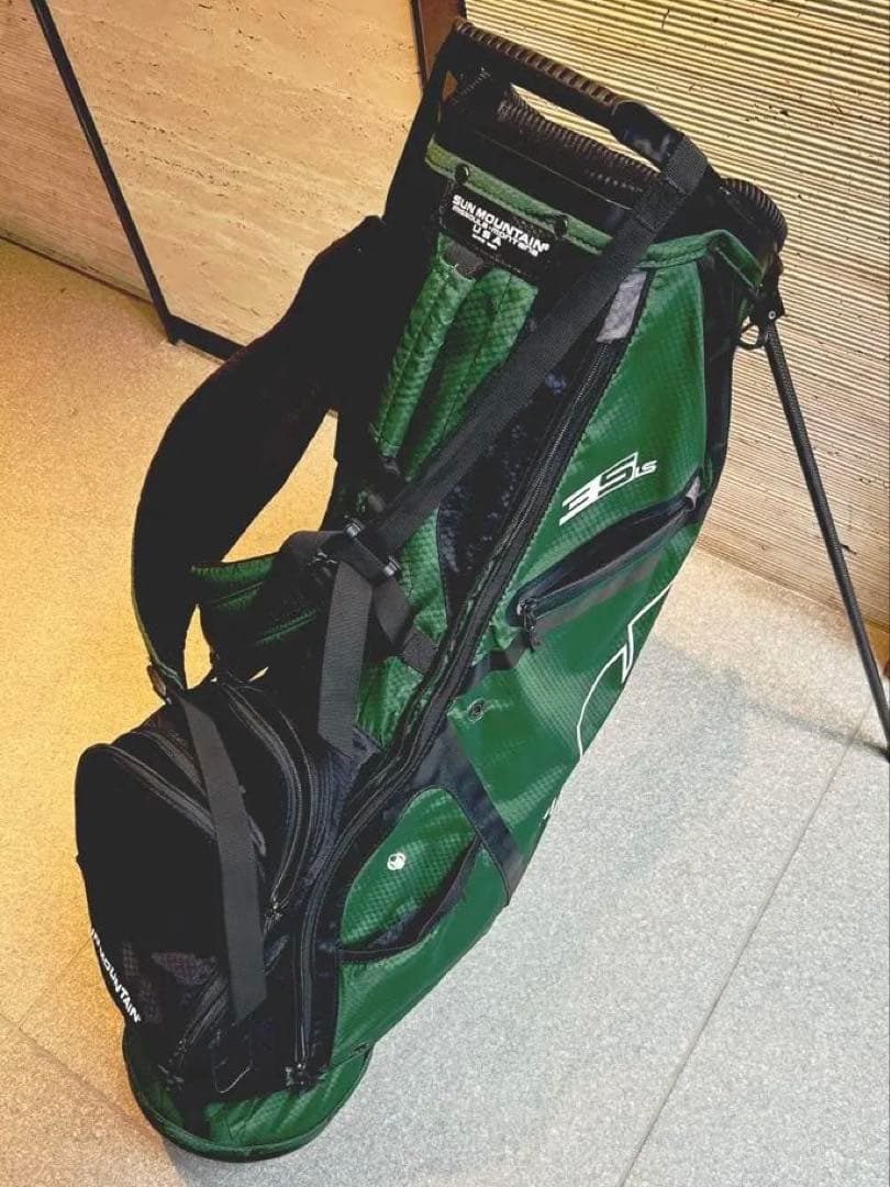 サンマウンテン　9.0型　スタンド キャディバッグ グリーン 4分割