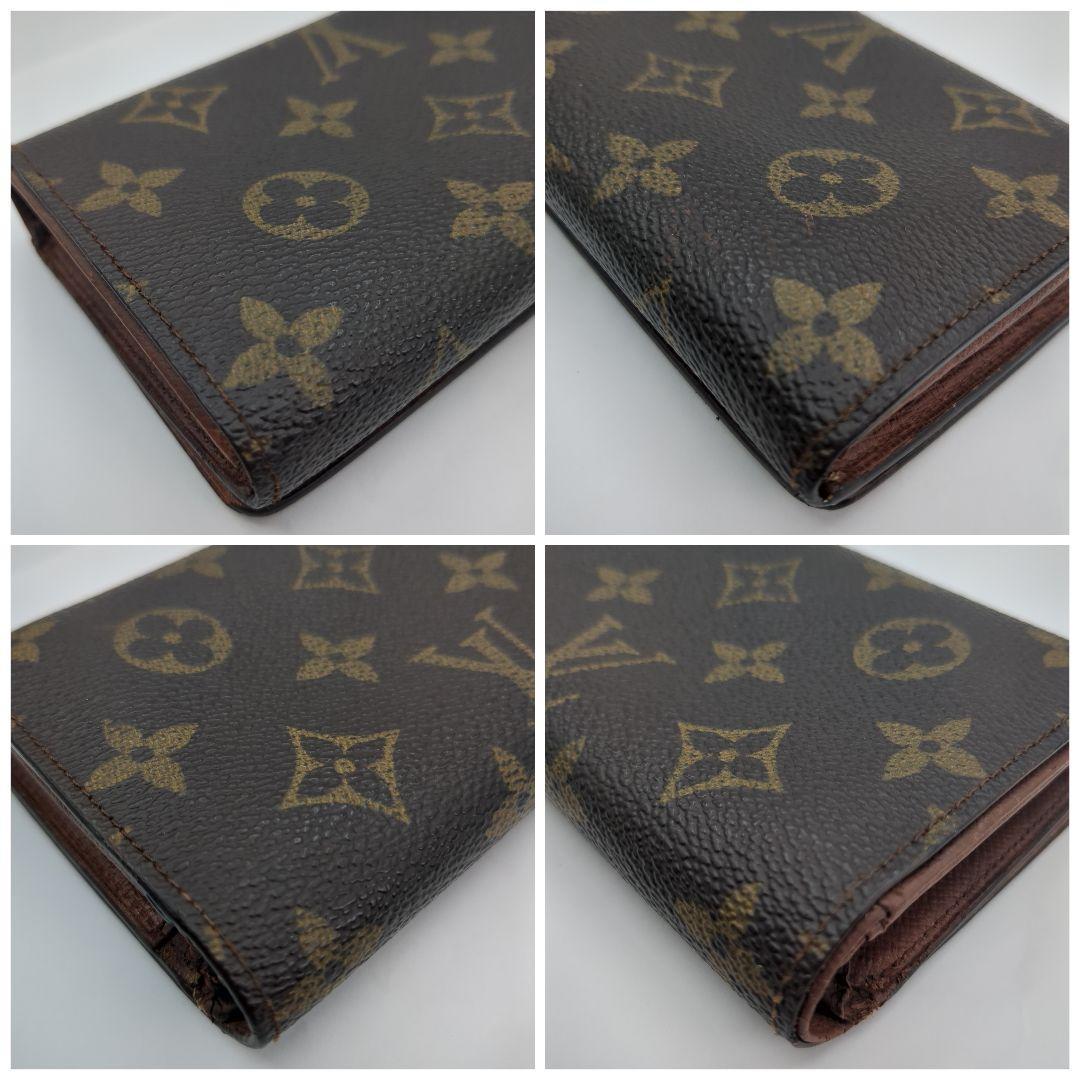 ルイヴィトン 二つ折り財布 トレゾール ブラウン モノグラム 外見美品