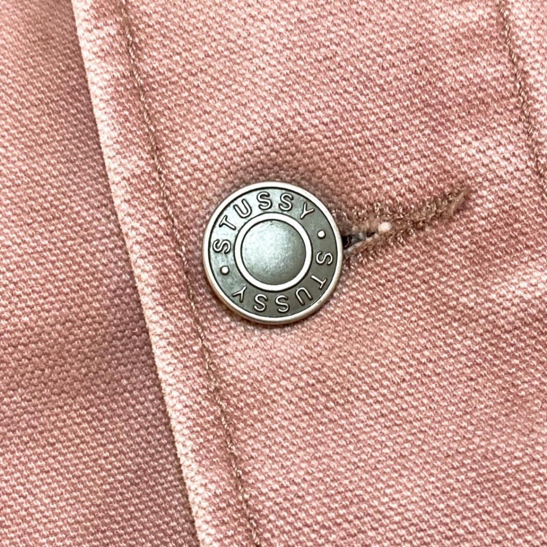 ステューシー STUSSY ジャケット 刺繍ロゴ ピンク L 1842