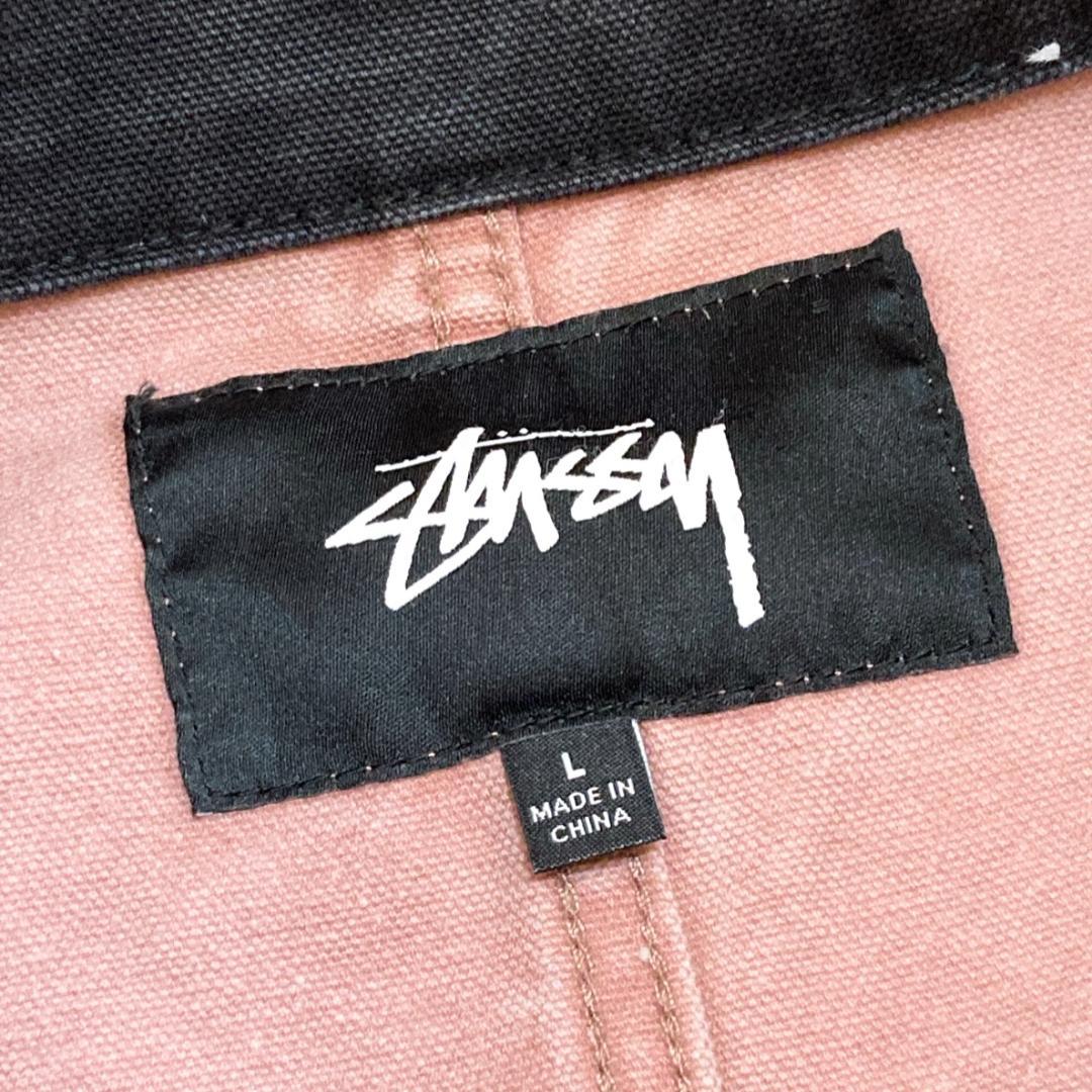 ステューシー STUSSY ジャケット 刺繍ロゴ ピンク L 1842
