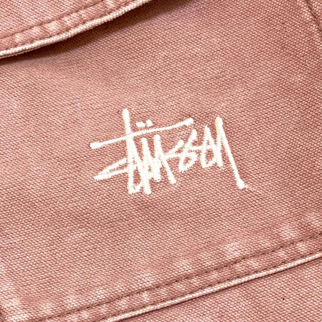 ステューシー STUSSY ジャケット 刺繍ロゴ ピンク L 1842