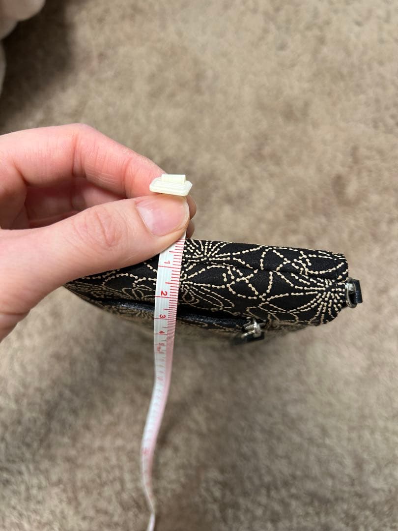 印傳長財布 L字ファスナー　 黒　花モチーフ