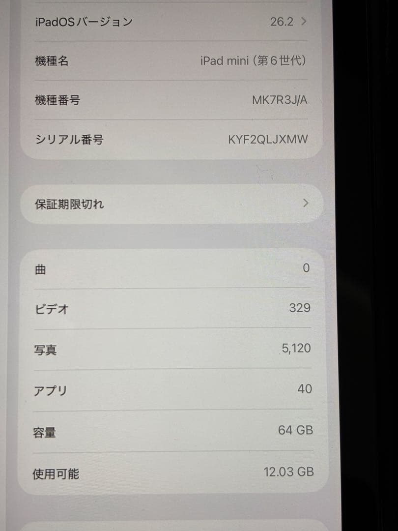 iPadmini(第6世代) スペースグレー + ApplePencil第二世代