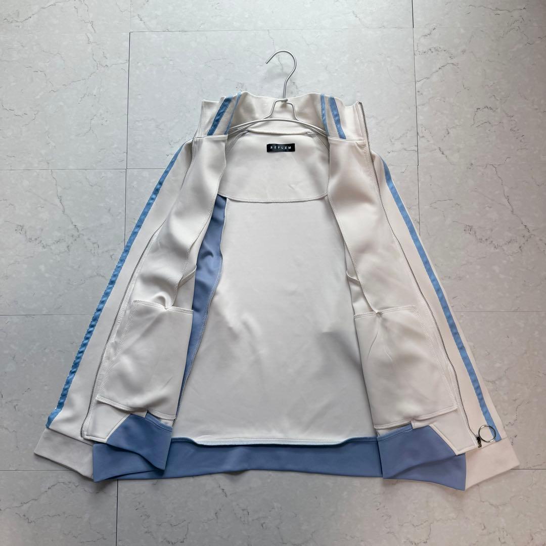 REFLEM セットアップ BIG切替ジャージ パンツ F ホワイト 水色