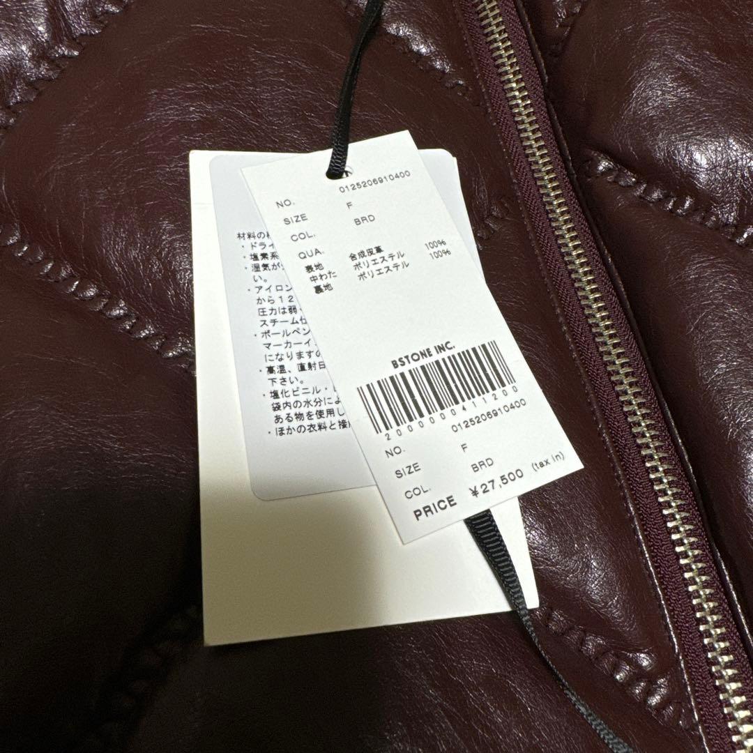 【新品】SYNTHETIC LEATHER QUILTING MINI VEST