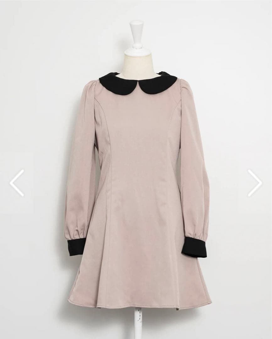 【最終値下げ】pium チュールエプロン付き丸襟ワンピース