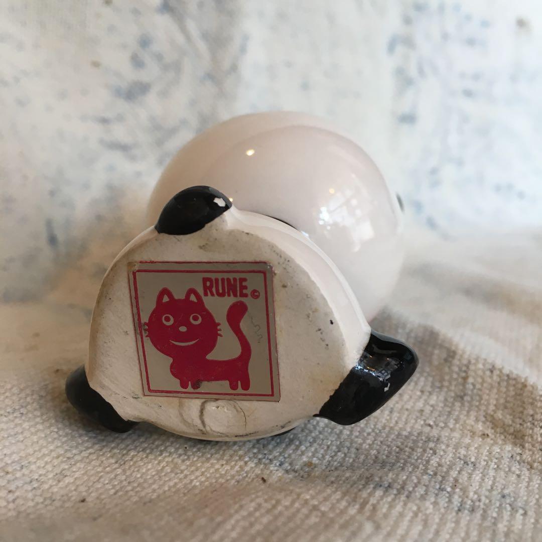 内藤ルネの陶器2点セット 黒猫 パンダ