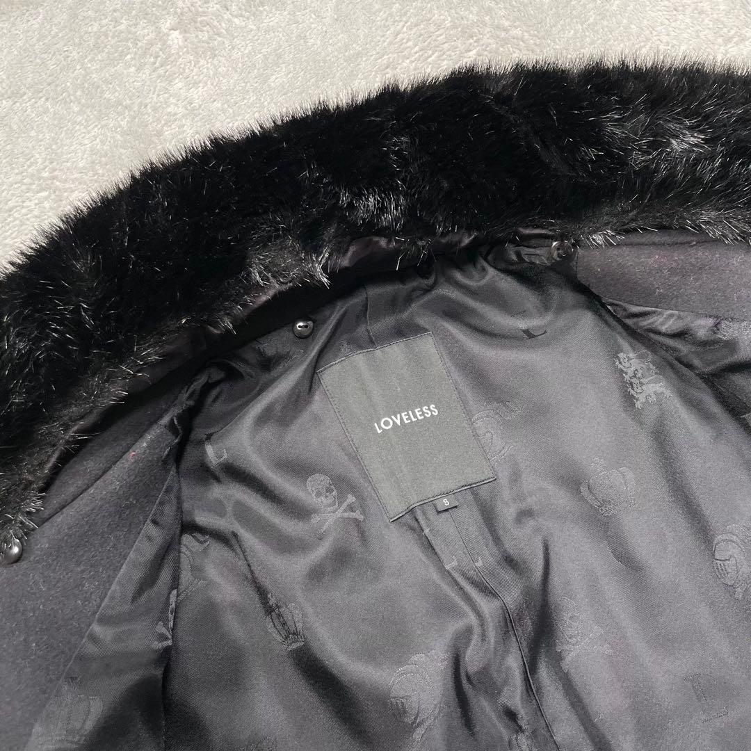 ラブレス　Milior 別注　Pコート　ロングコート　ファー付き　ブラック　S