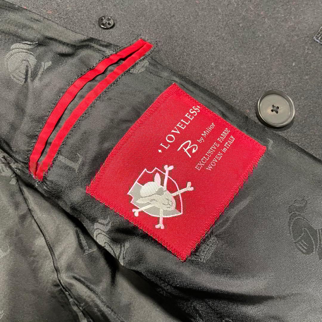 ラブレス　Milior 別注　Pコート　ロングコート　ファー付き　ブラック　S