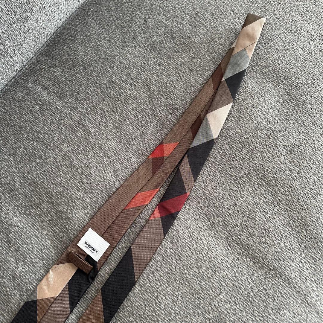 未使用【Burberry】　ネクタイ　ブラウン　バーバリーチェック