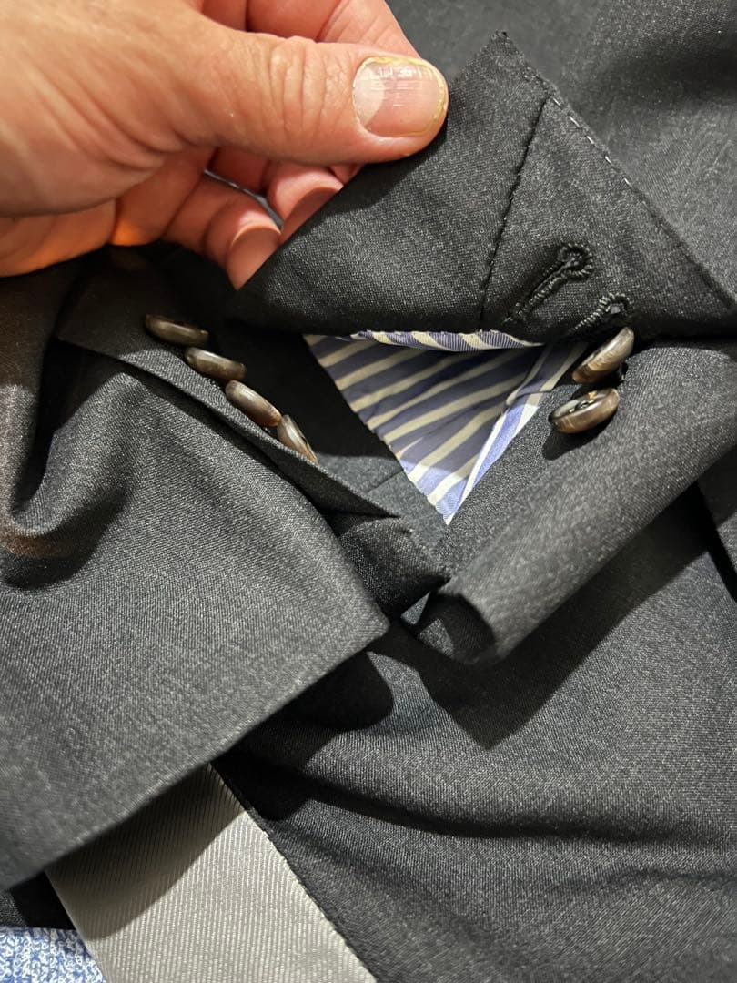 【美品】トゥモローランド カノニコ 3ピーススーツ チャコールグレー