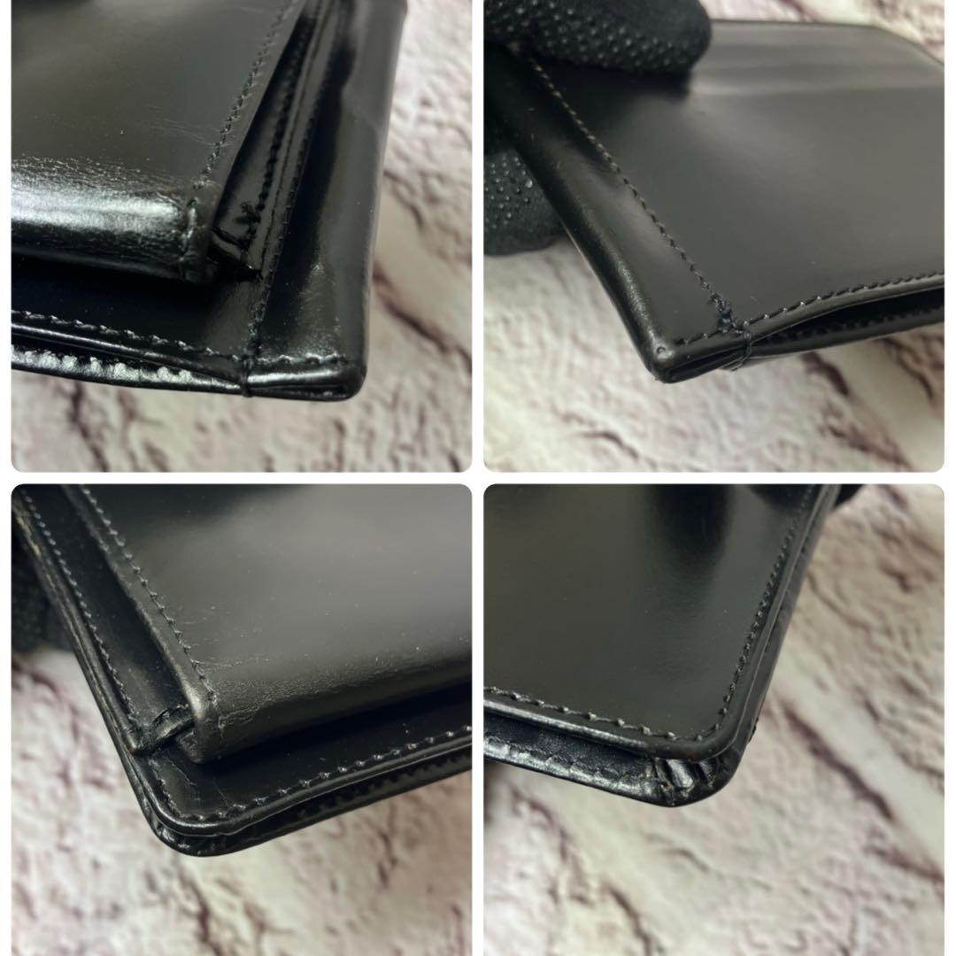 グレンロイヤル マネークリップ 小銭入れ付き 二つ折り財布 レザー ブラック