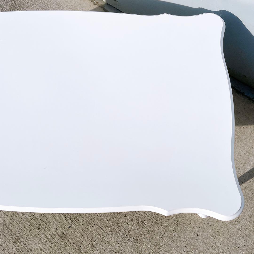 【送料込】アンティーク 猫脚 白センターテーブル ローテーブル 折り畳み式