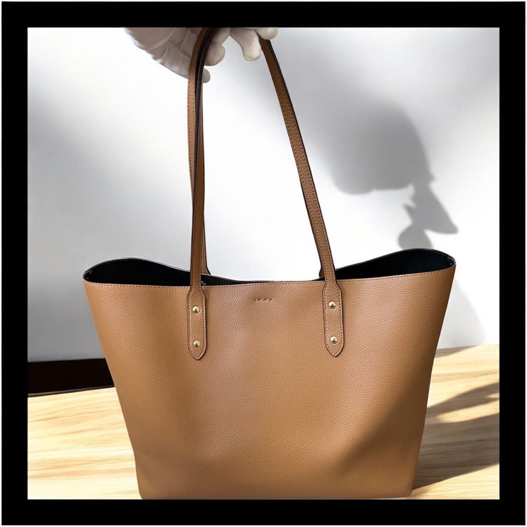 美品♪COACH ブラウン ラージトートバッグ　A4書類サイズ可　通勤バッグ