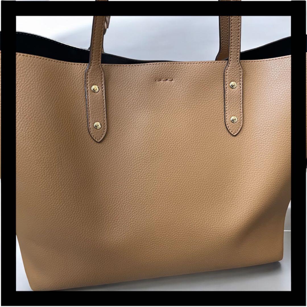 美品♪COACH ブラウン ラージトートバッグ　A4書類サイズ可　通勤バッグ