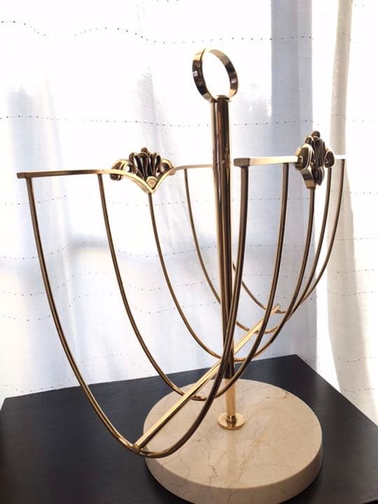 マガジンラック　大理石　メタル　輸入家具　輸入雑貨　送料込み