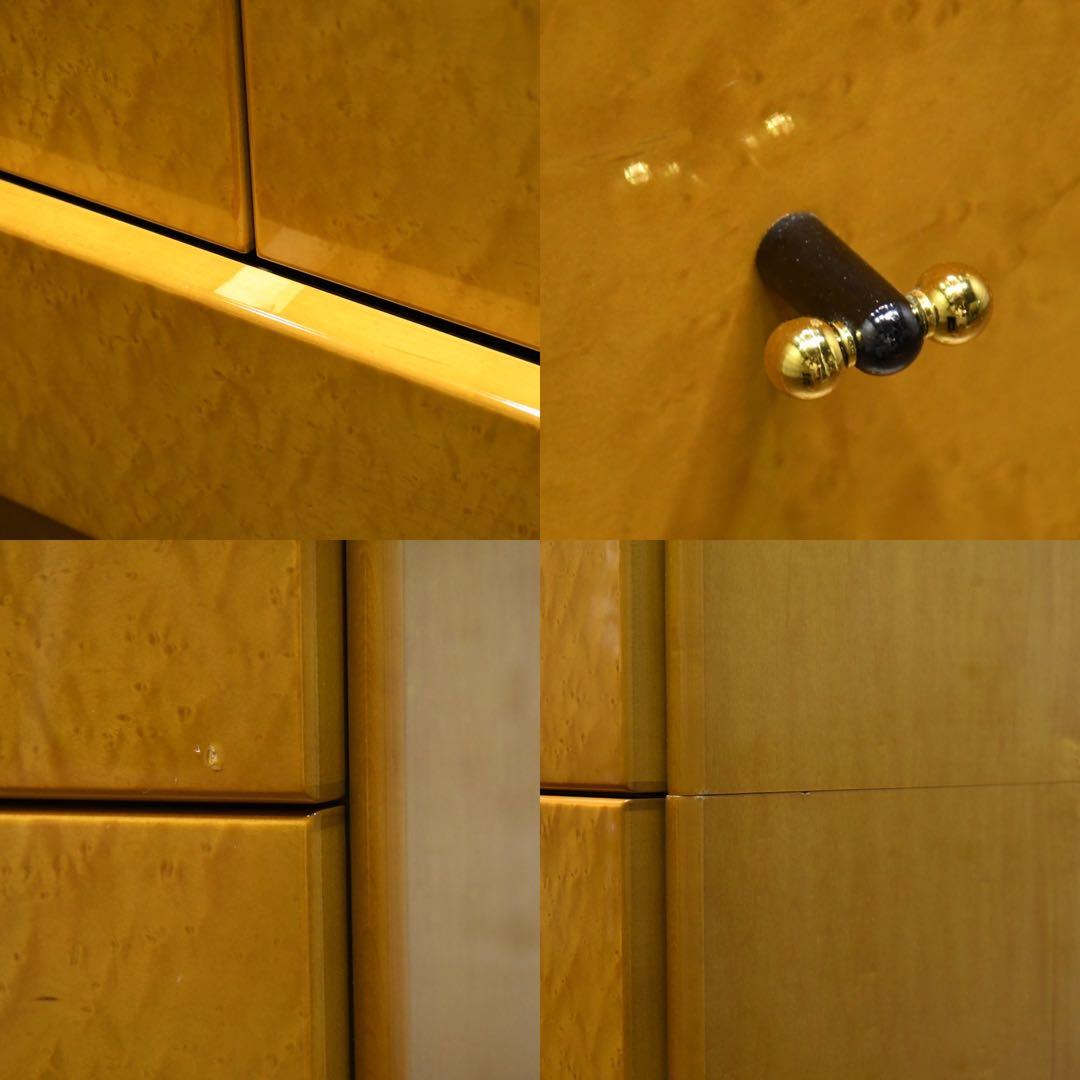 DEK41 府中家具 バーズアイメープル 5段チェスト 最高級 鳥目杢 桐タンス