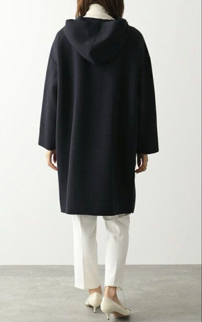 S Max Mara ビジューボタンボンディングフーデッドコート