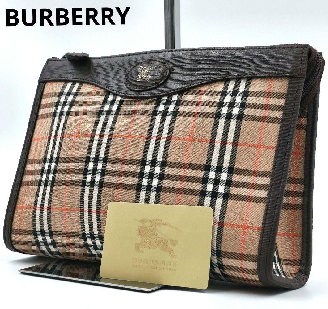 【美品 高級◎】バーバリー セカンドバッグ ノバチェック シャドーホース