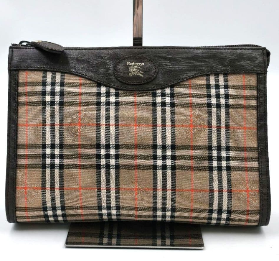 【美品 高級◎】バーバリー セカンドバッグ ノバチェック シャドーホース