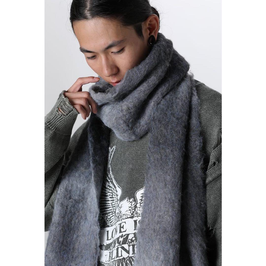 KAMIYA Dyeing Mufflar BLACK グラデーションマフラー