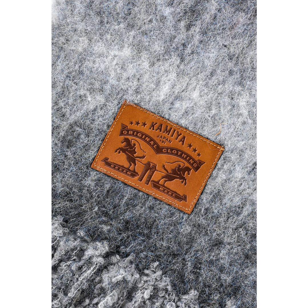 KAMIYA Dyeing Mufflar BLACK グラデーションマフラー