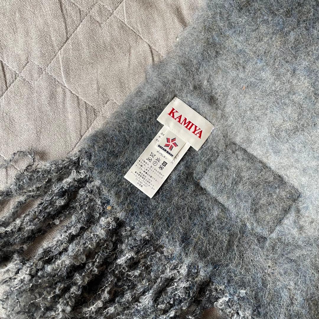 KAMIYA Dyeing Mufflar BLACK グラデーションマフラー