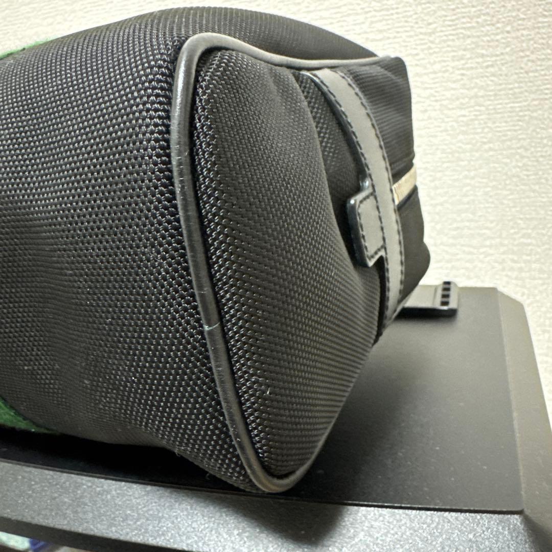 GUCCI シェリーライン　ナイロン×レザー　ブラック　セカンドバッグ　美品