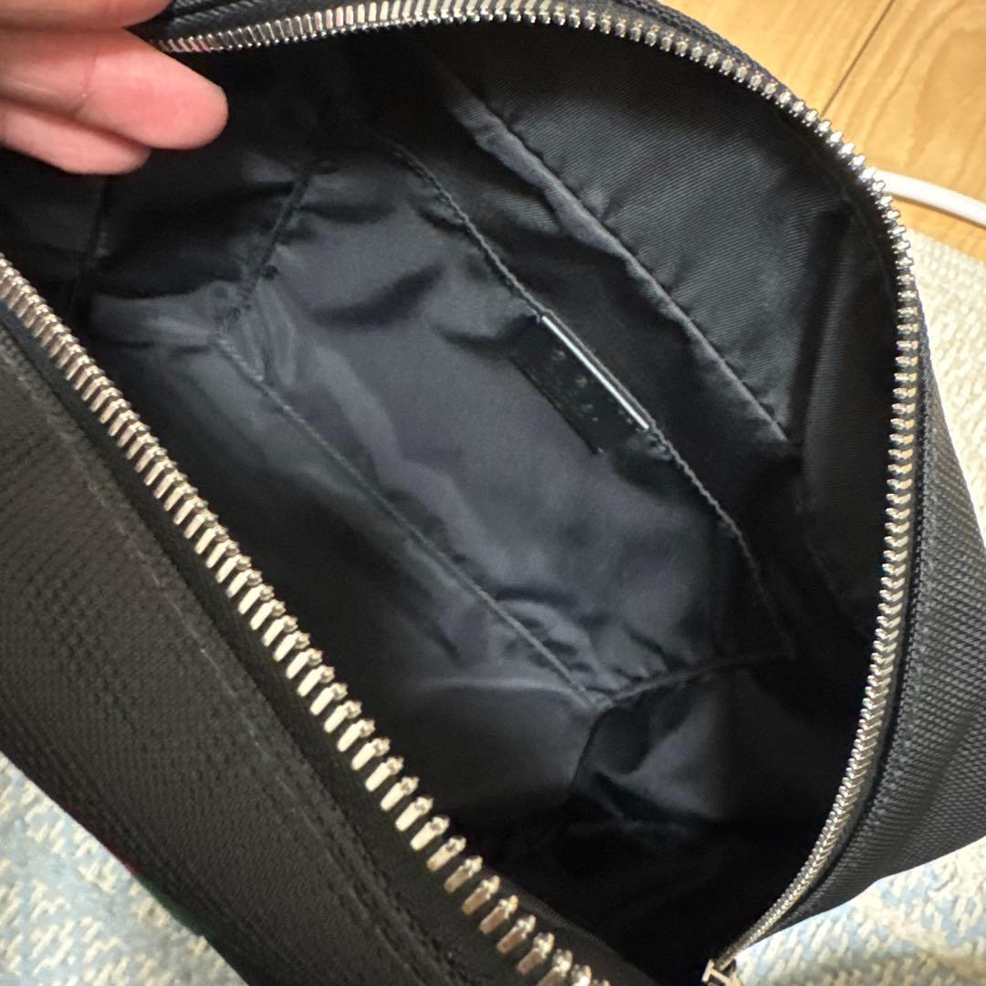 GUCCI シェリーライン　ナイロン×レザー　ブラック　セカンドバッグ　美品