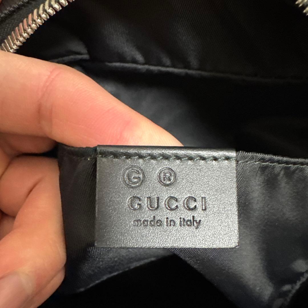 GUCCI シェリーライン　ナイロン×レザー　ブラック　セカンドバッグ　美品