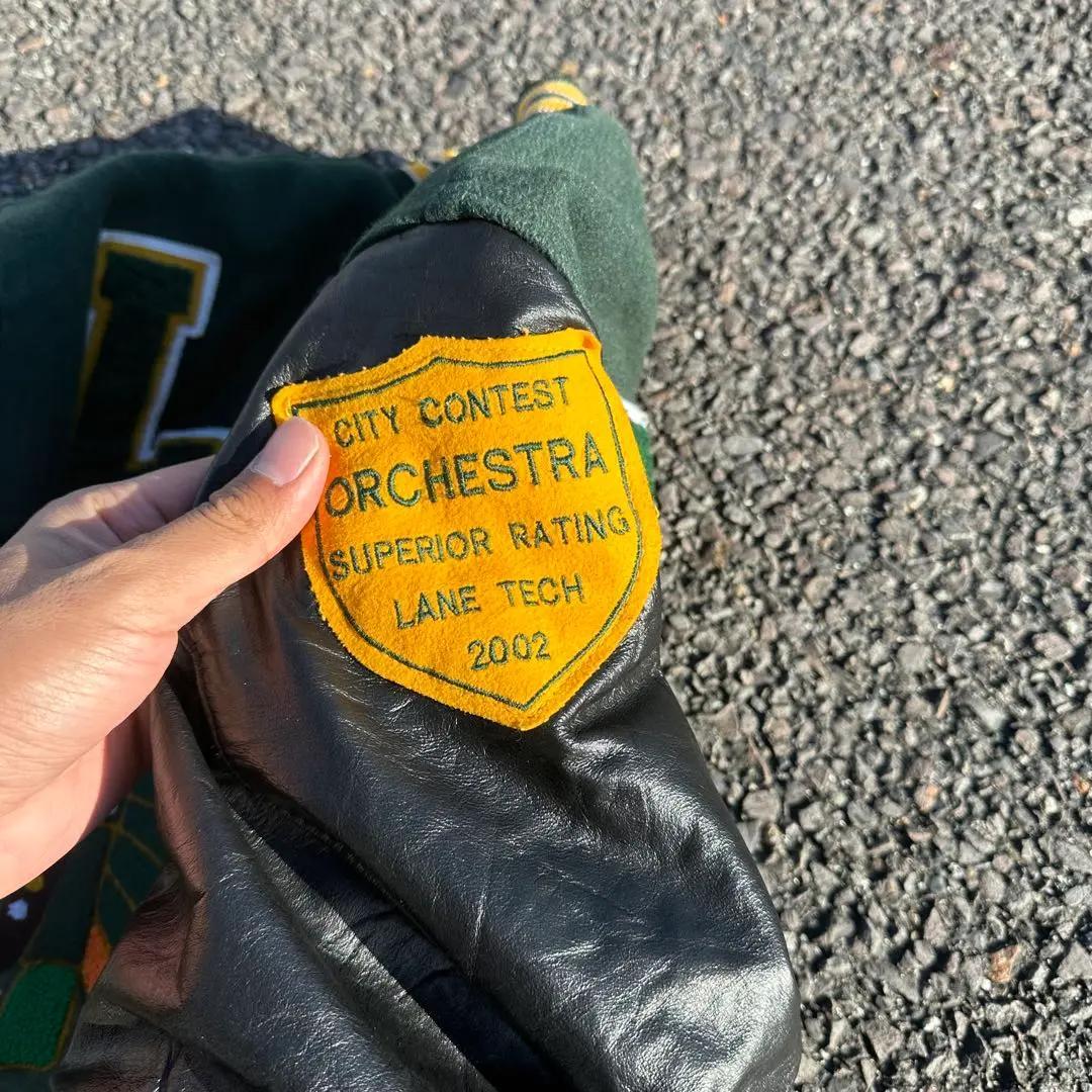 HOLLOWAY ヴィンテージ古着　稀少　L 緑黒　刺繍　入手困難　スタジャン