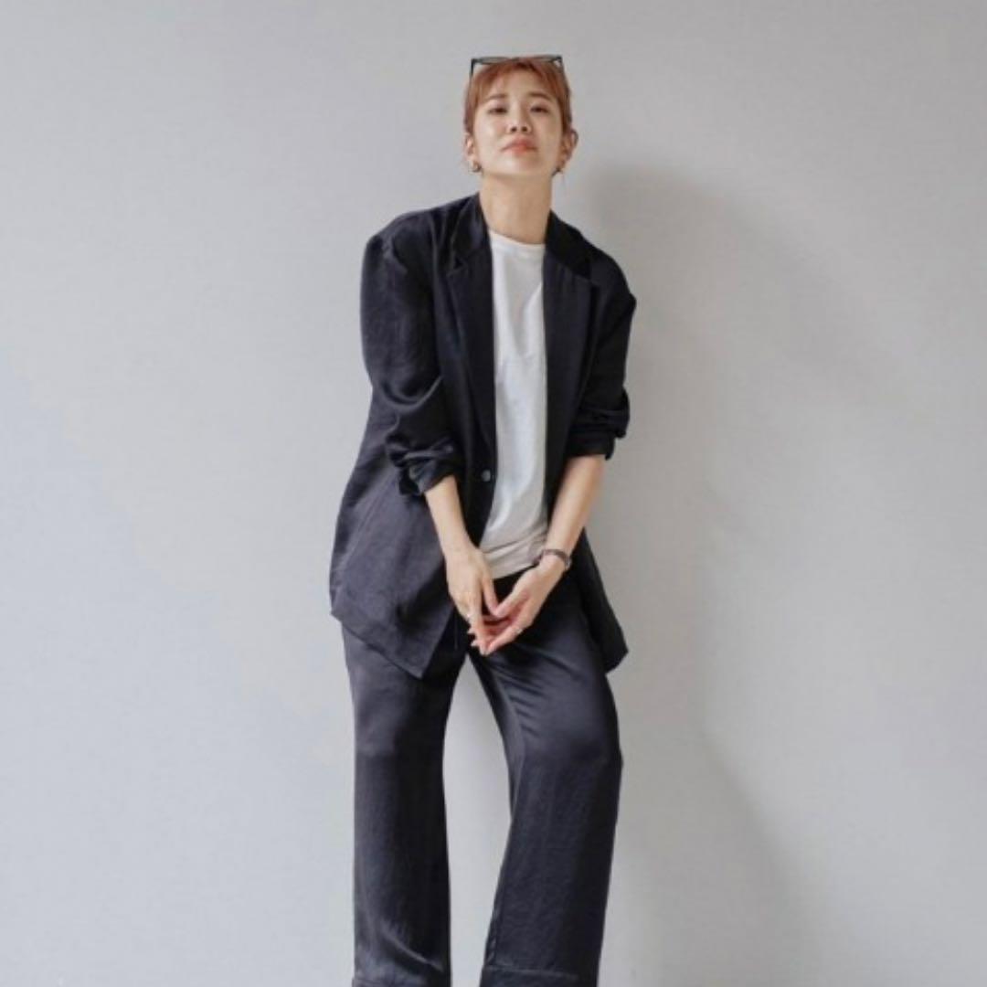 【美品】todayful 2025・SATIN OVER JACKET ブラック