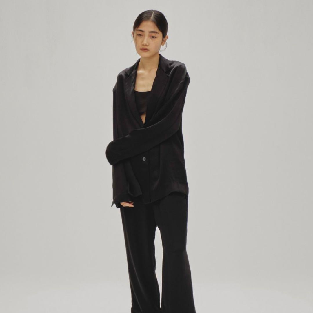 【美品】todayful 2025・SATIN OVER JACKET ブラック