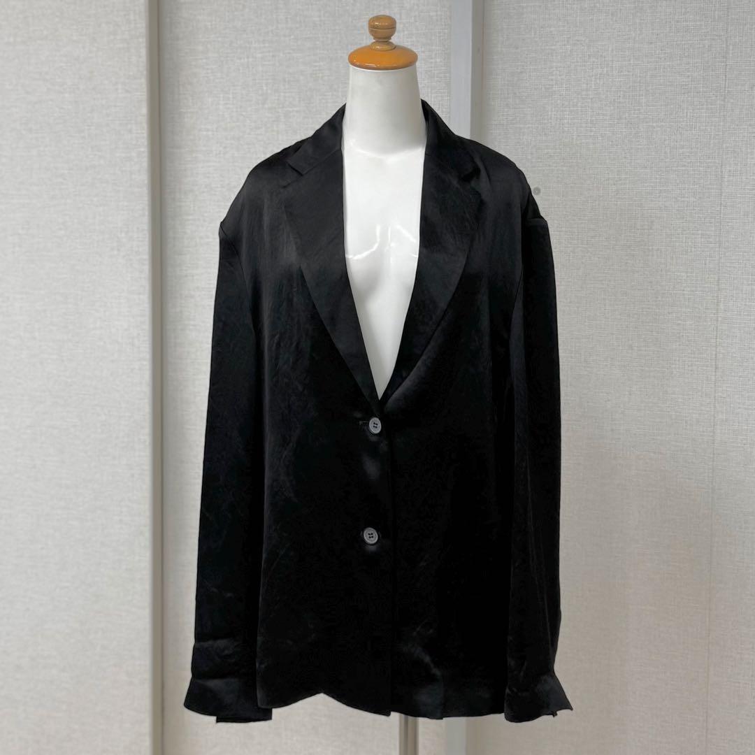 【美品】todayful 2025・SATIN OVER JACKET ブラック