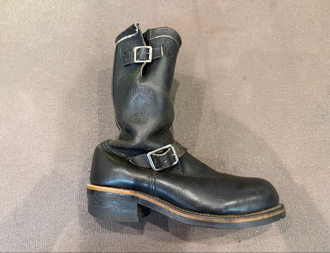 Chippewa チペワ　エンジニアブーツ　レザー茶芯 黒タグ26cm相当