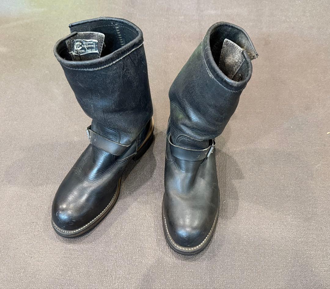 Chippewa チペワ　エンジニアブーツ　レザー茶芯 黒タグ26cm相当