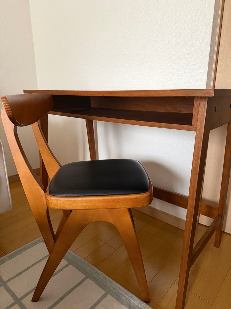 ミッドセンチュリー木製デスク 引き出し付き