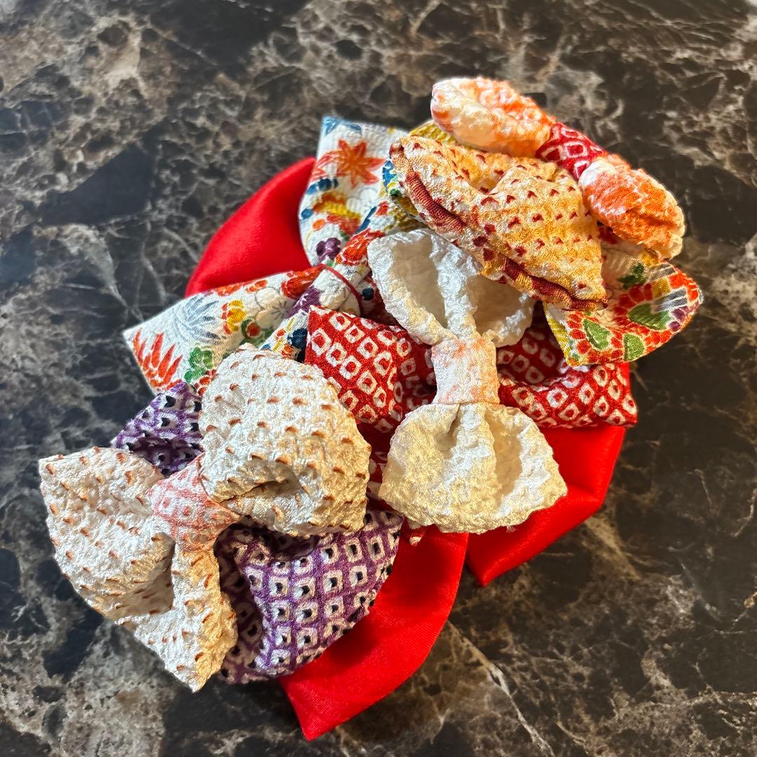 aiko2017さま 4点 ヘッドドレス 髪飾り 七五三 753 青 赤 真紅