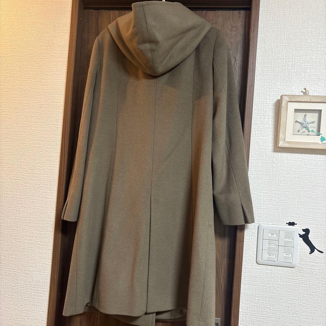 美品23区定番　カシミヤ混フード付コート　サイズ40
