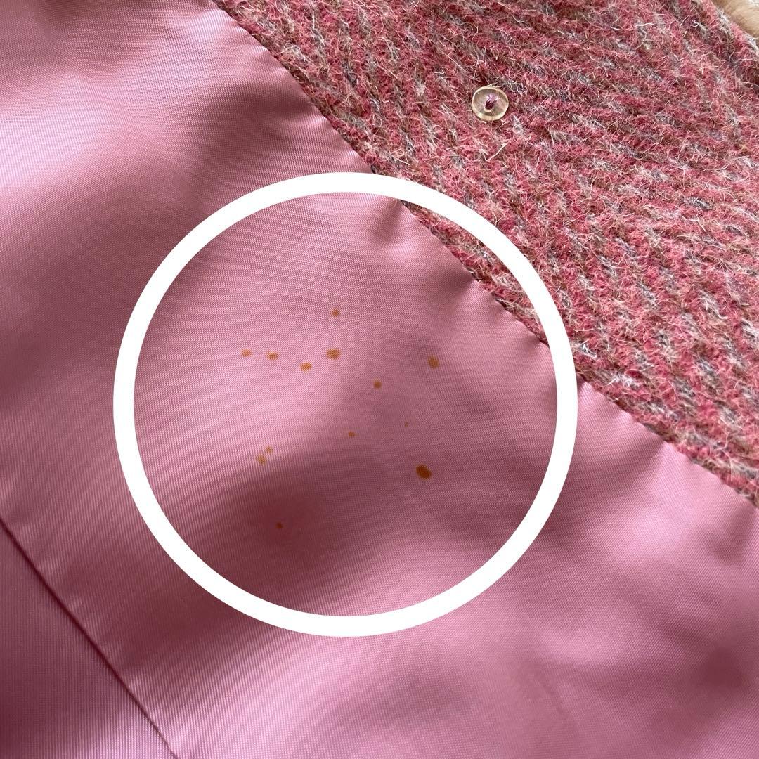 高級素材の組み合わせ☆アルパカ・モヘア混　ミンクファー付きロングコート　ピンク