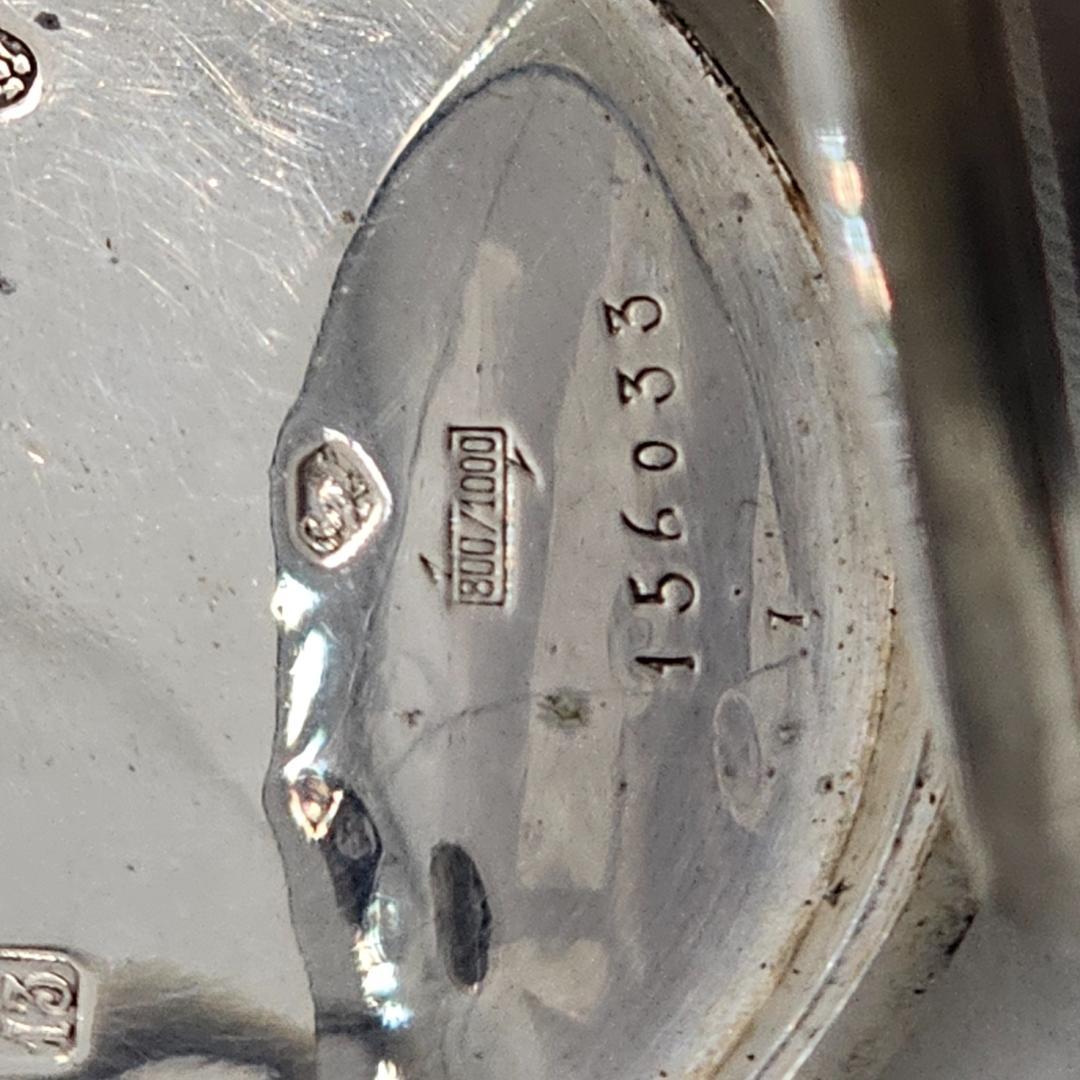 希少 スイス製 銀無垢 鍵巻き 懐中時計 裏スケルトン ホールマーク有