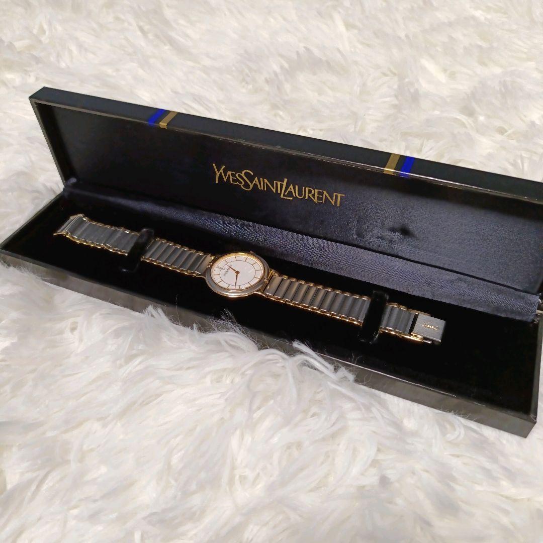 イヴサンローラン YSL メンズ 腕時計 純正ベルト 電池交換済み