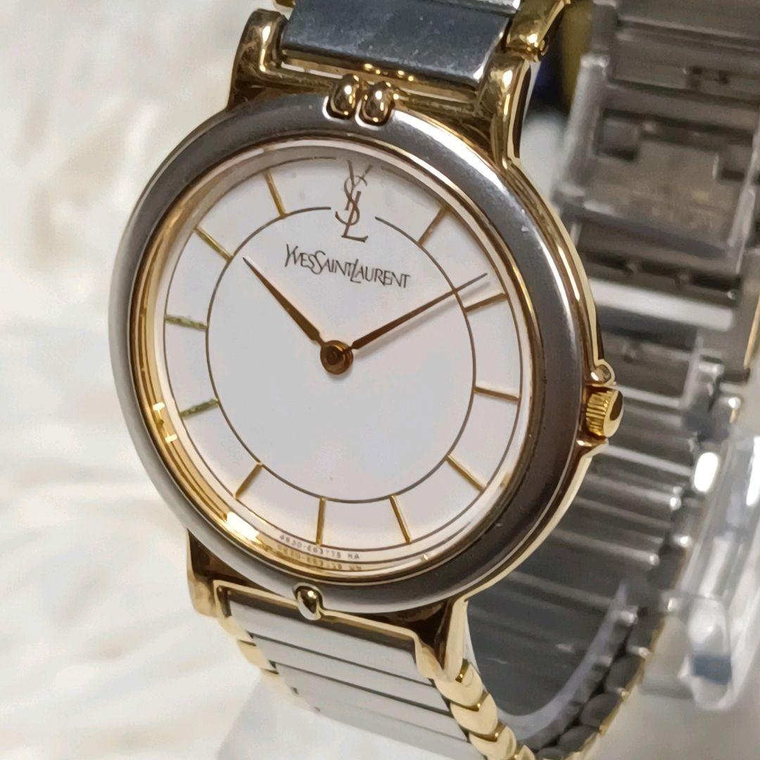 イヴサンローラン YSL メンズ 腕時計 純正ベルト 電池交換済み