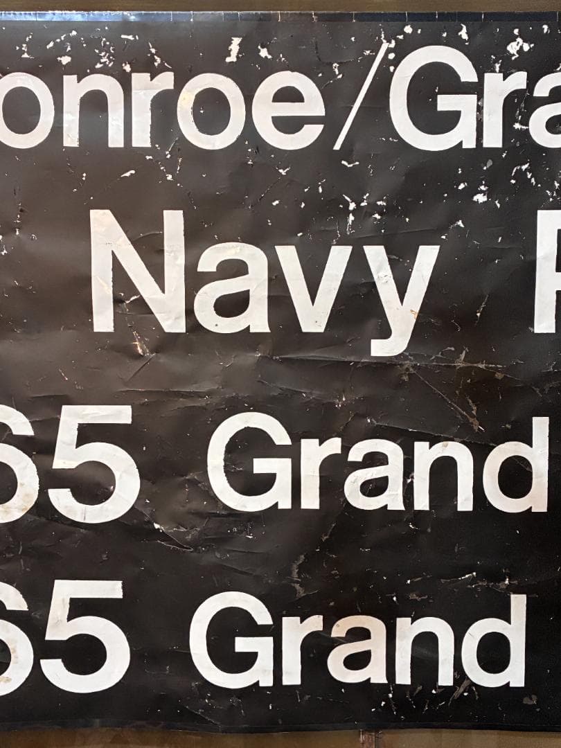 ◆Vintage◆バスロールサイン132×77.5cm シカゴ　CATバス路線