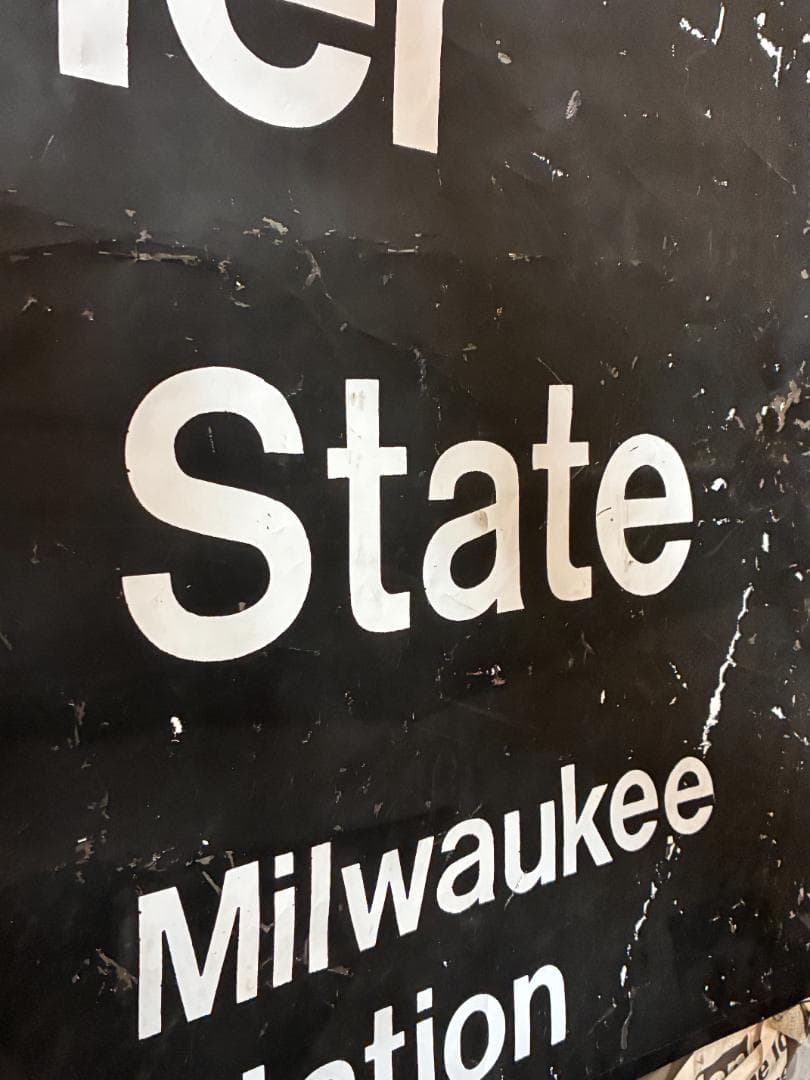 ◆Vintage◆バスロールサイン132×77.5cm シカゴ　CATバス路線