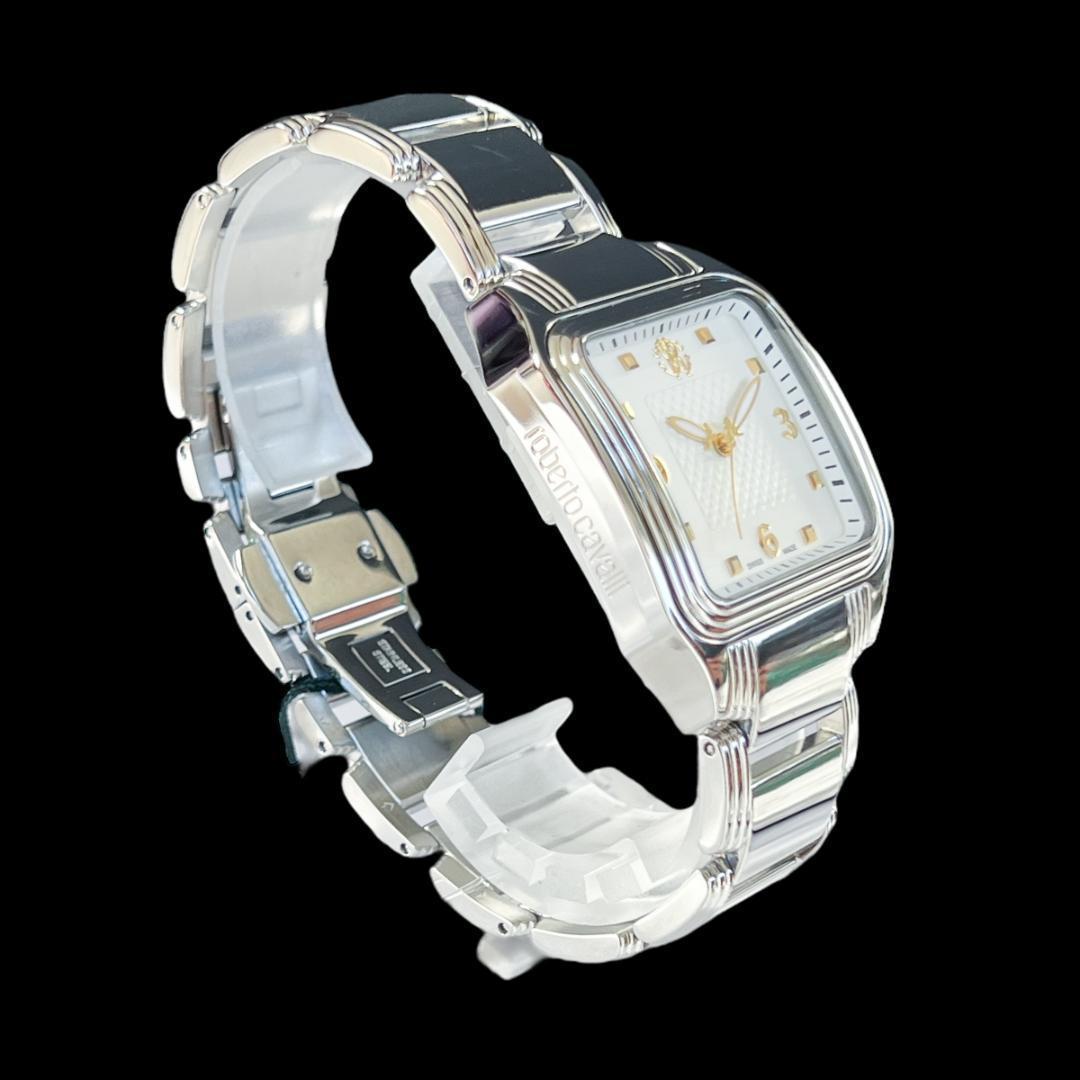 ✨エレガント❣️レディース腕時計 白シルバー スクエア ロベルトカバリ